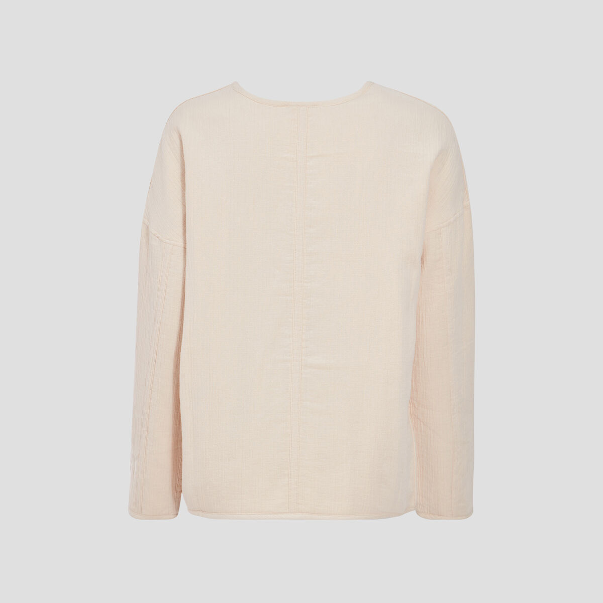 Veste droite boutonn&eacute;e creme femme