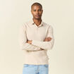 Polo manches longues sable homme