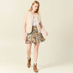 Jupe évasée taille smockée multicolore femme