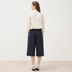 Bermuda large taille haute bleu marine femme