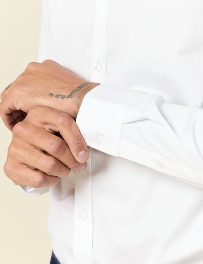 Chemise manches longues blanc homme