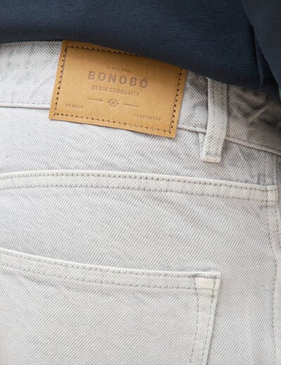 Jeans large longueur 32 en coton denim snow gris homme