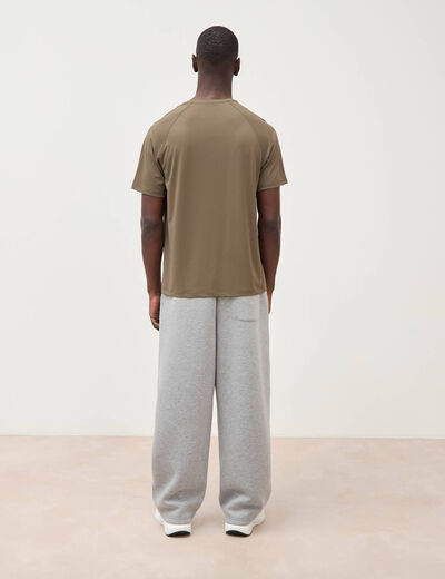T-shirt col rond manches courtes taupe homme