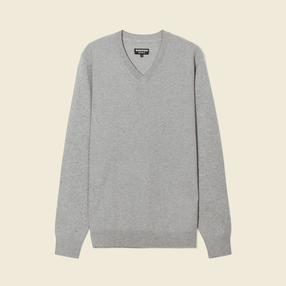 Pull col en V éco-responsable gris foncé homme