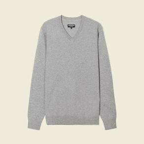 pull col en v eco responsable gris fonce homme Pull col en V éco-responsable gris foncé homme