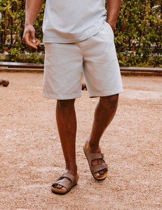 Bermuda en coton gris clair homme