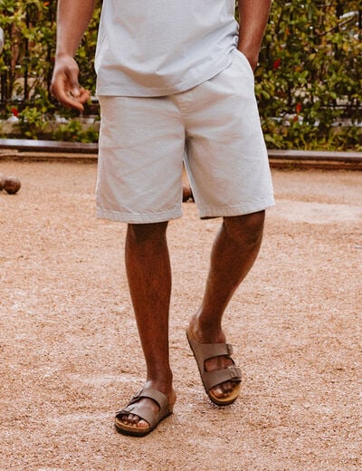 Bermuda en coton gris clair homme