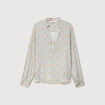 Blouse manches longues bleu gris femme
