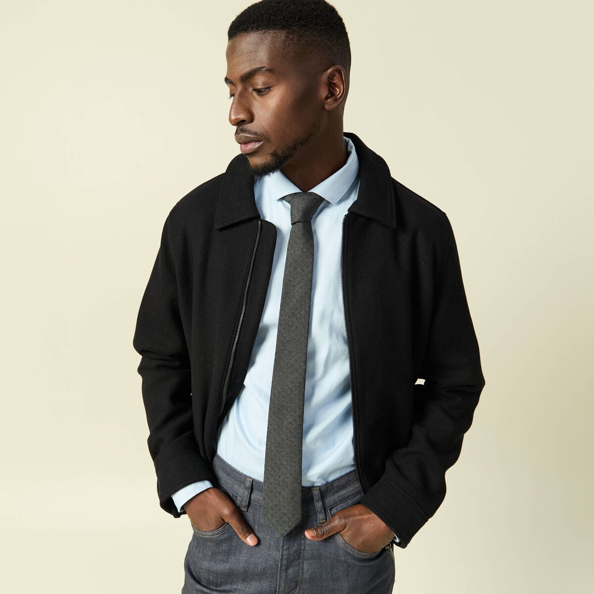 Cravate noir homme