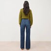 Jeans large taille haute denim brut femme