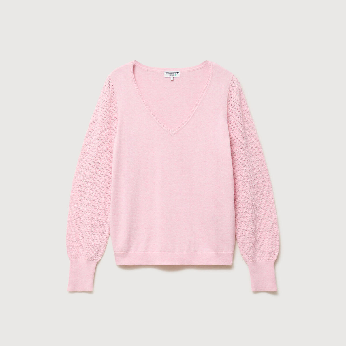 Pull manches longues rose pastel femme