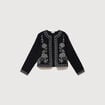 Veste en coton avec broderie noir femme