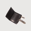 Portefeuille en cuir gris fonc&eacute; femme