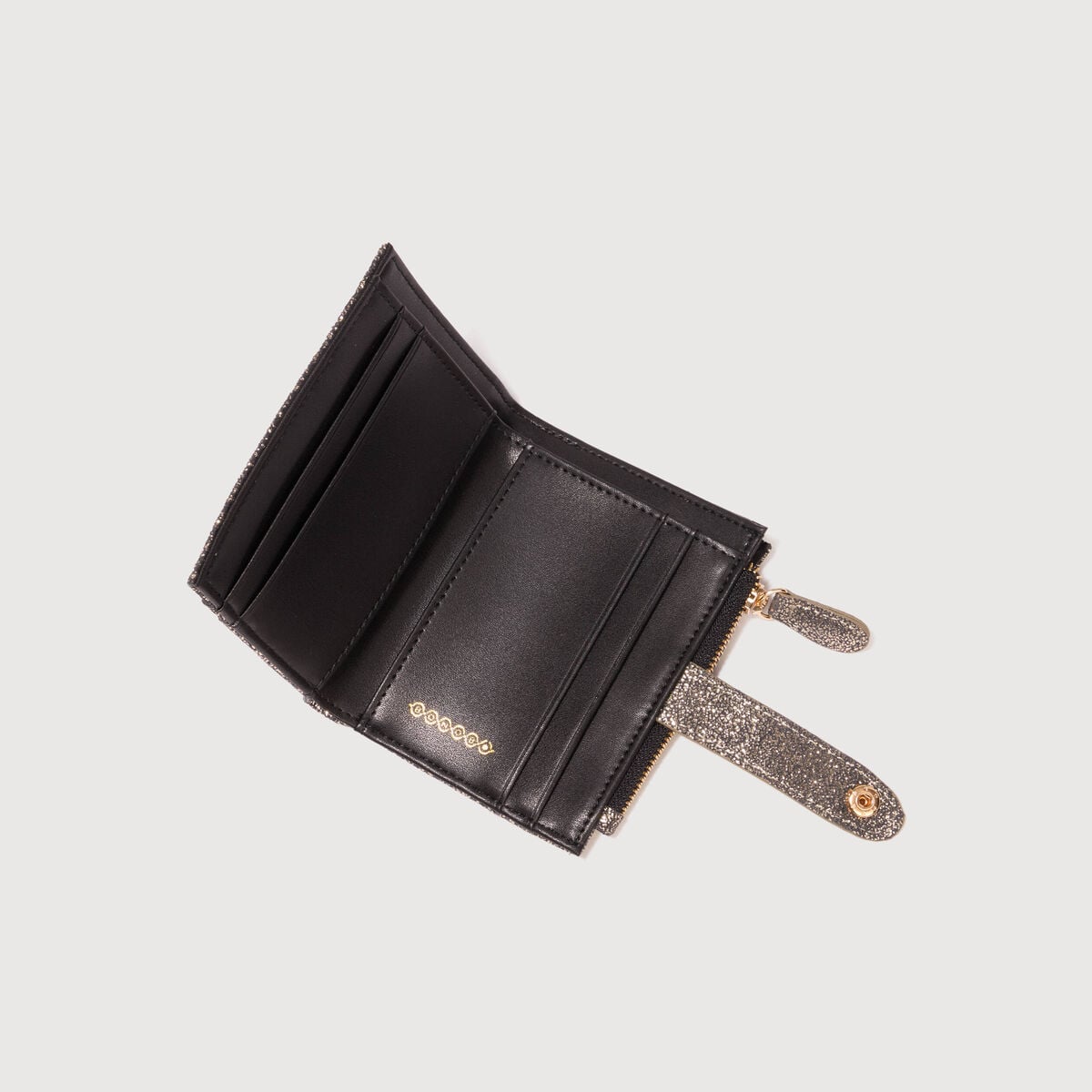Portefeuille en cuir gris fonc&eacute; femme