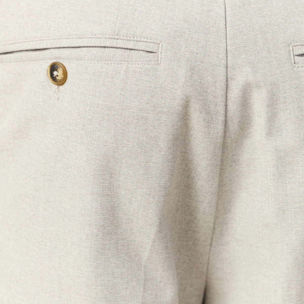 Pantalon chino large à pinces beige homme