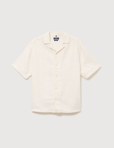 Col boyfriend manches courtes en coton ecru homme