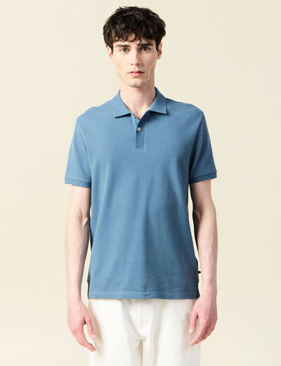 Polo manches courtes bleu foncé homme