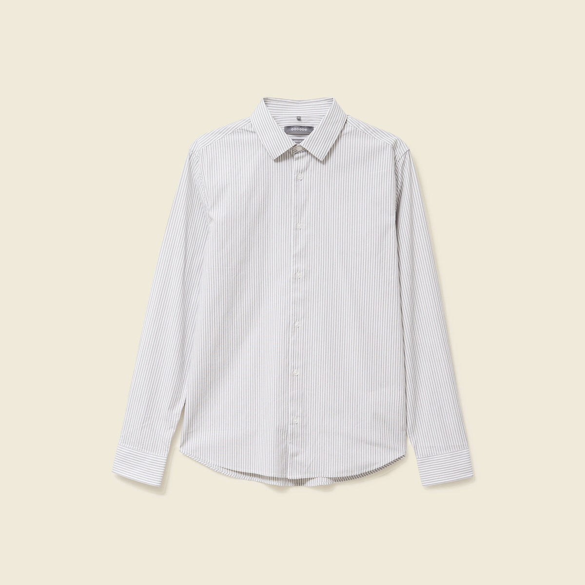 Chemise manches longues gris fonc&eacute; homme