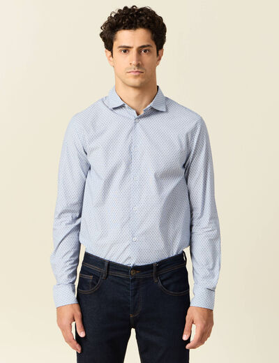 Chemise manches longues bleu homme