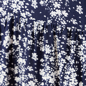 Robe évasée manches courtes bleu femme