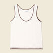 Pull sans manches ecru femme