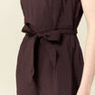 Combinaison pantalon large marron foncé femme
