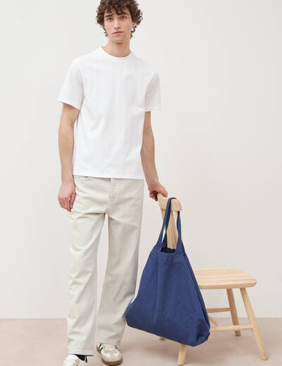 T-shirt en coton manches courtes blanc homme