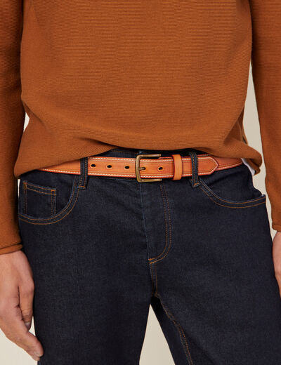 Ceinture en cuir marron homme