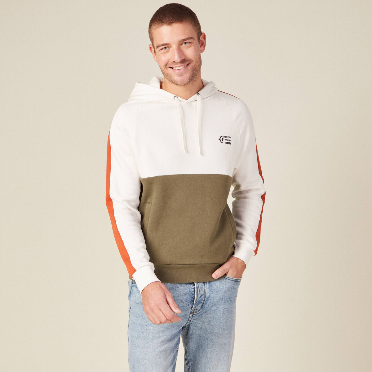 Sweat éco-responsable taupe homme