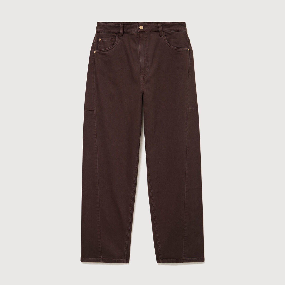 Jeans ample taille standard marron femme
