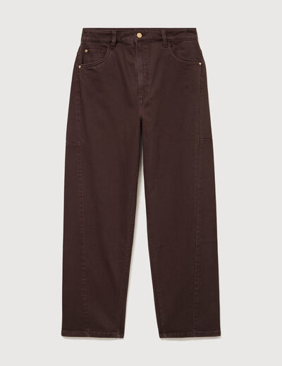 Jeans ample taille standard marron femme