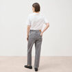 Jeans straight 7/8&egrave;me taille haute denim gris femme