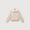 Blouson court oversize col sherpa creme femme