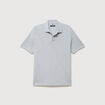 Polo manches courtes col cubain gris clair homme