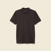 Polo cintr&eacute; en coton manches courtes gris fonc&eacute; homme