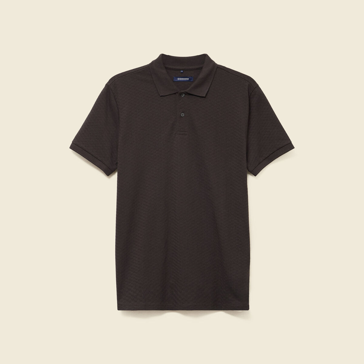 Polo cintr&eacute; en coton manches courtes gris fonc&eacute; homme