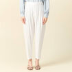 Pantalon slouchy taille haute blanc femme