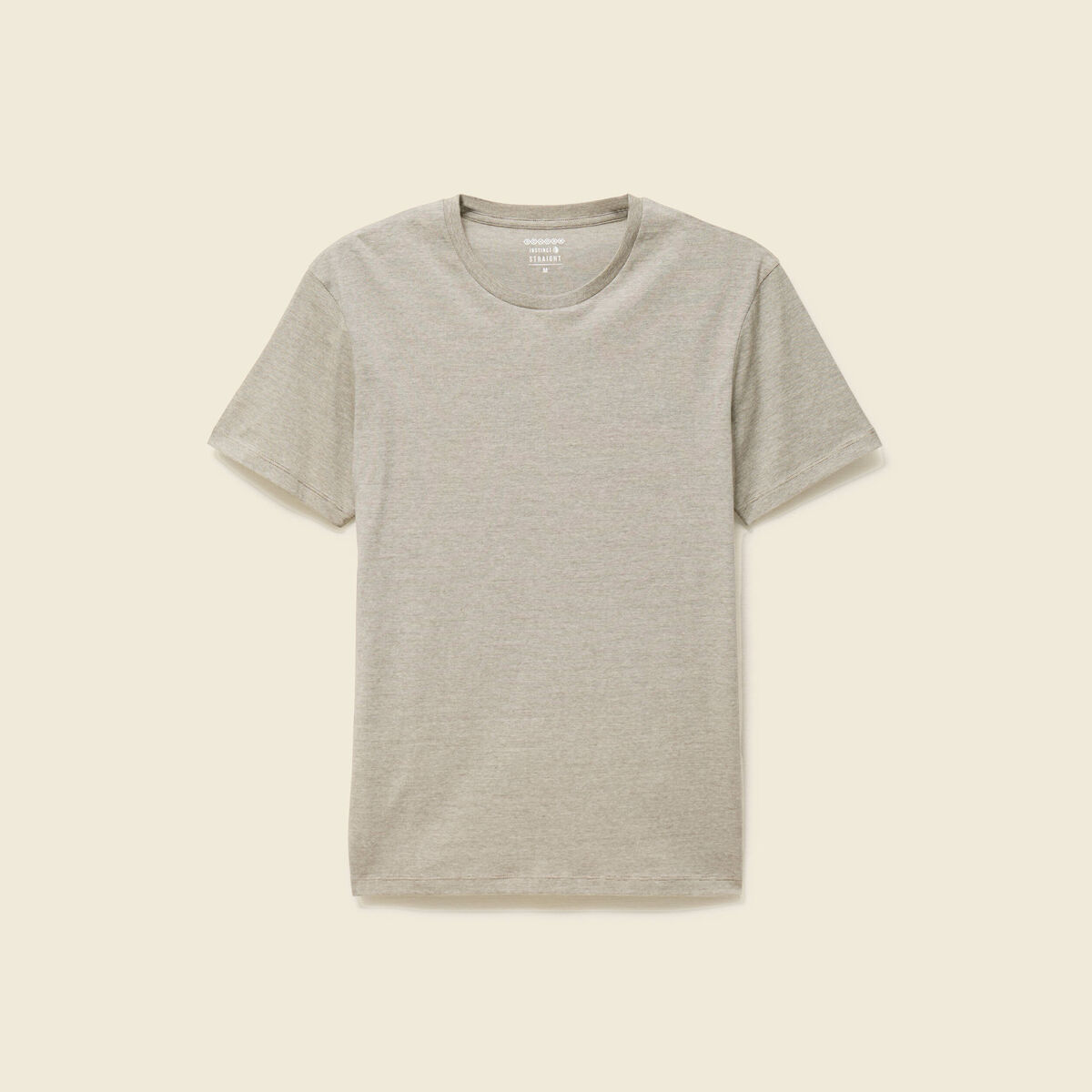 T-shirt cintr&eacute; col rond manches courtes taupe homme