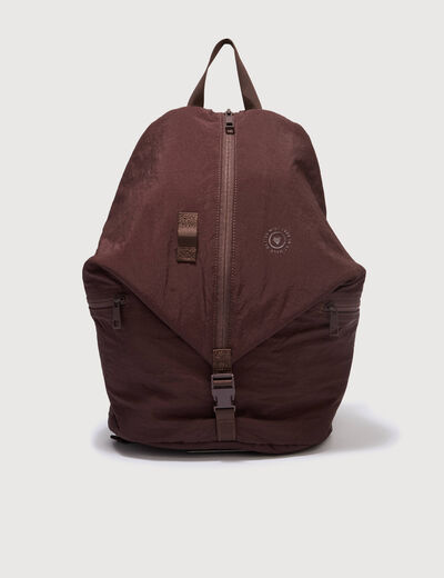 Sac &agrave; dos pliss&eacute; avec doublure bordeaux femme