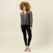 T-shirt manches longues brillant noir femme
