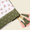 Foulard à pampilles vert kaki femme
