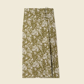 jupe longue portefeuille vert olive femme Jupe longue portefeuille vert olive femme