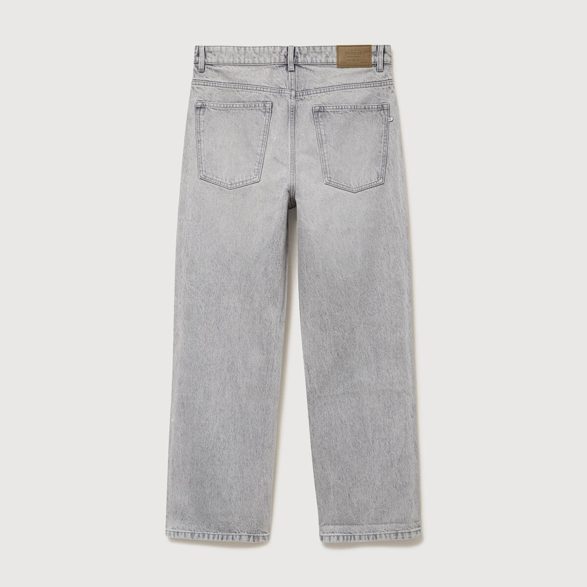 Jeans loose longueur 34 en coton denim gris clair homme