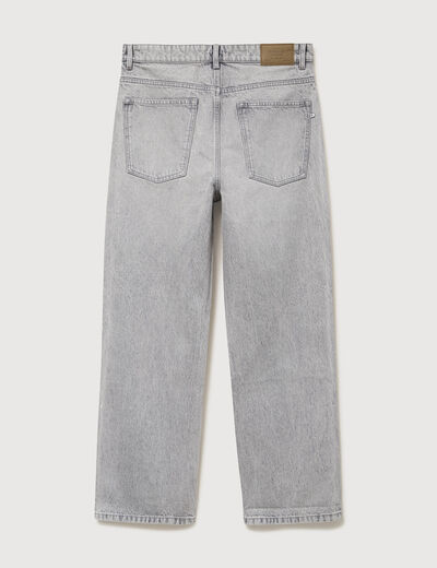 Jeans loose longueur 34 en coton denim gris clair homme