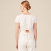 T-shirt manches courtes creme femme