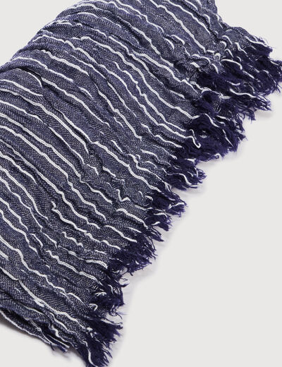 Foulard pliss&eacute; bleu marine homme