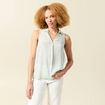 Blouse sans manches vert olive femme