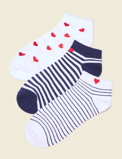 Lot 3 paires chaussettes blanc femme