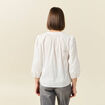 Chemise manches 3/4 brodée ecru femme