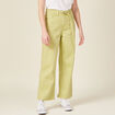 Pantalon large éco-responsable vert anis femme